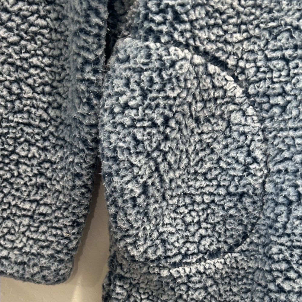 Love Tree Women’s Light Blue Sherpa Zip Pullover - Picture 3 of 6